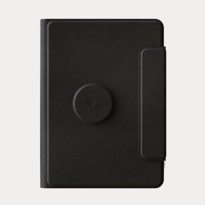 FLAPNOTE POWER Elegant PU Notebook with 64 Sheets & Built-In 5000mAh Wireless Charging Power Bank for On-the-Go Productivity