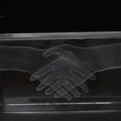 Handshake 3D Laser Engrave Award