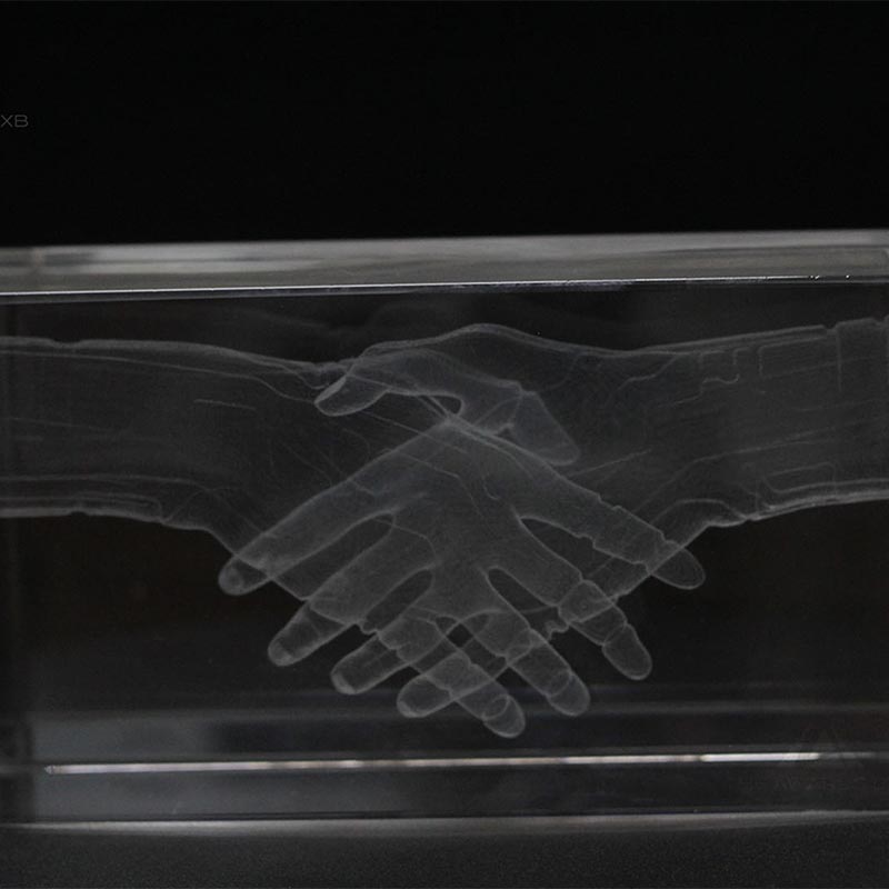 Handshake 3D Laser Engrave Award