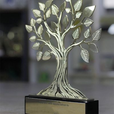 Metal Tree with Crystal Base Award