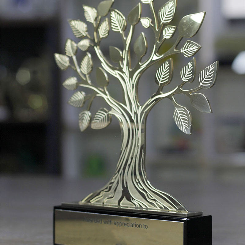 Metal Tree with Crystal Base Award