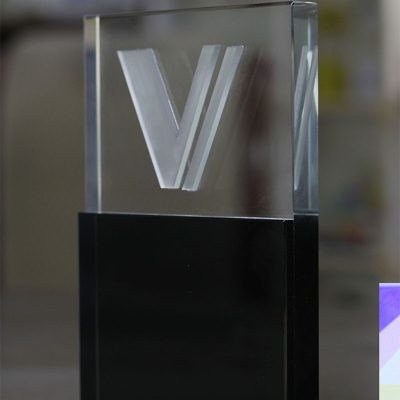 Vetra Stand-Alone Award with Black Crystal Base