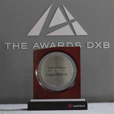 Wooden Award with Metal Attached and Crystal Base