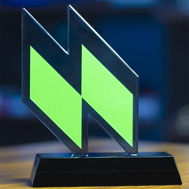 Logo Cutout with Black Crystal Base