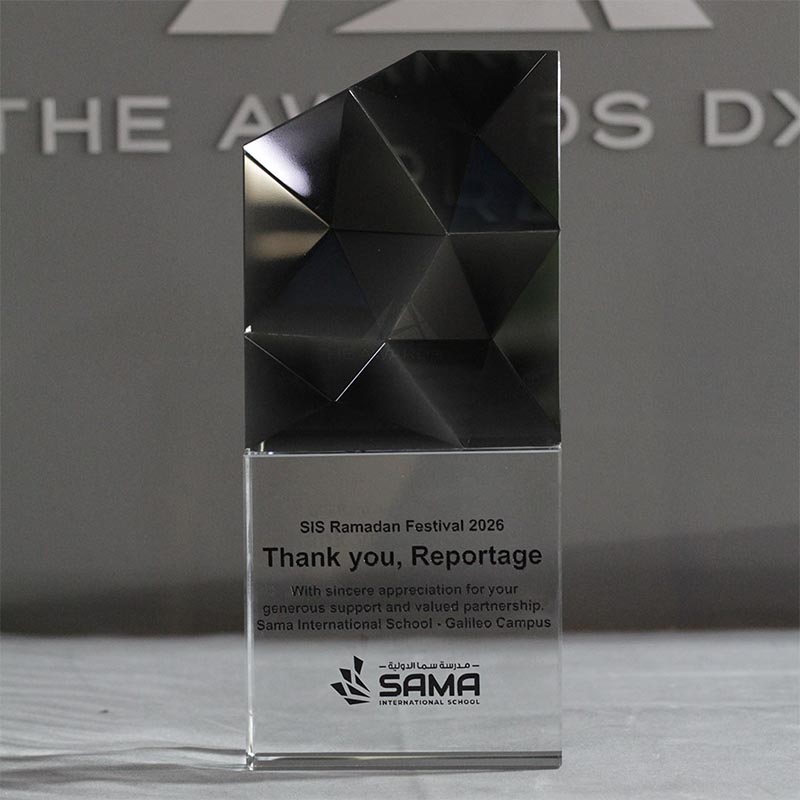 Black Abstract Crystal Award (Engraved)