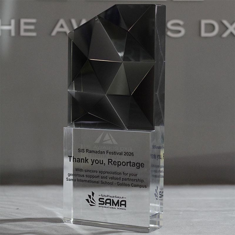 Black Abstract Crystal Award (Engraved) - Image 2