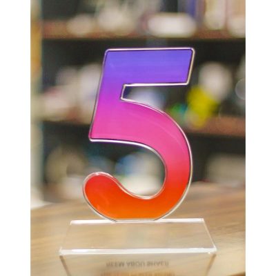 Number 5 Cutout Award