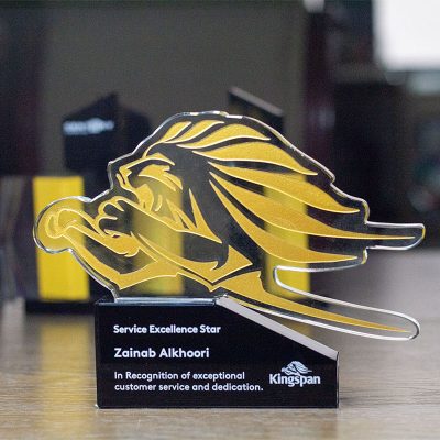 Kingspan Logo Cutout Crystal Award