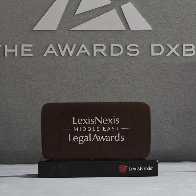 Rectangular Curve Wooden Award with Crystal