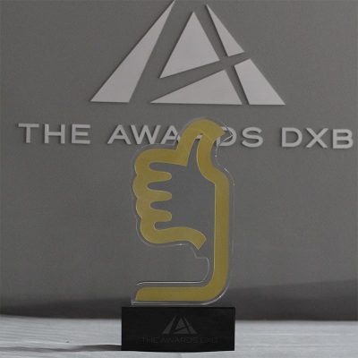 Thumbs-Up Crystal Award