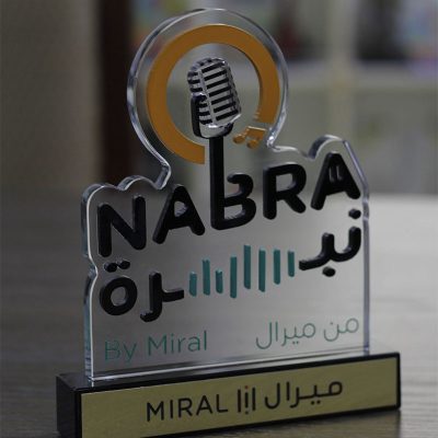 Crystal with acrylic Award with Black Crystal Base