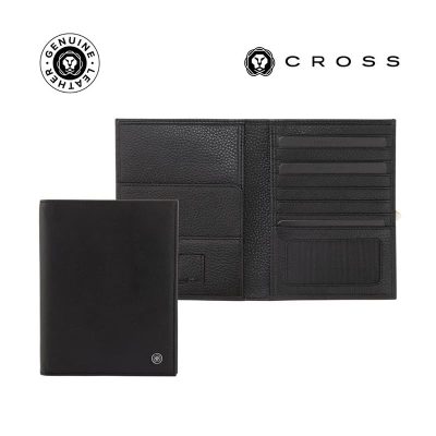 Cross Soft Grain Leather 9CC Passport Travel Wallet - Black
