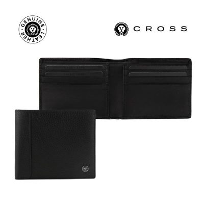 Cross Pebble Leather 8CC Classic Fold Wallet - Black
