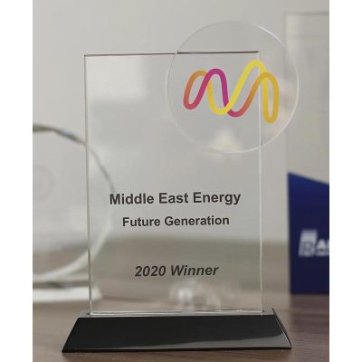 Rectangular Award with Logo Placement (Black Crystal Base)