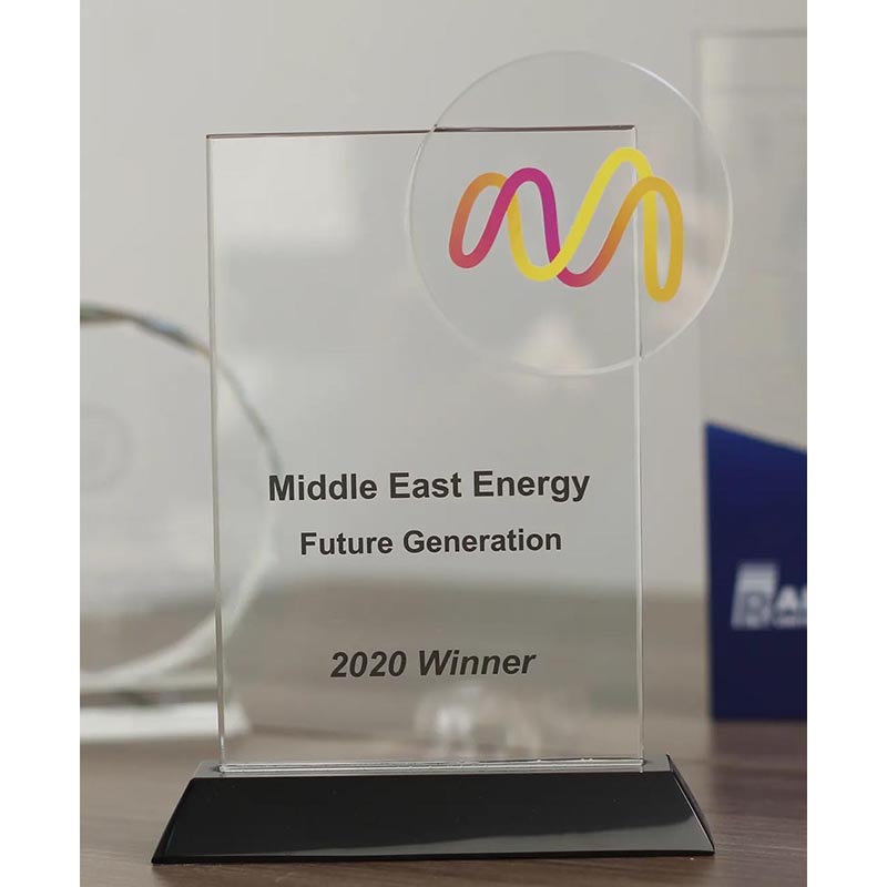 Rectangular Award with Logo Placement (Black Crystal Base)